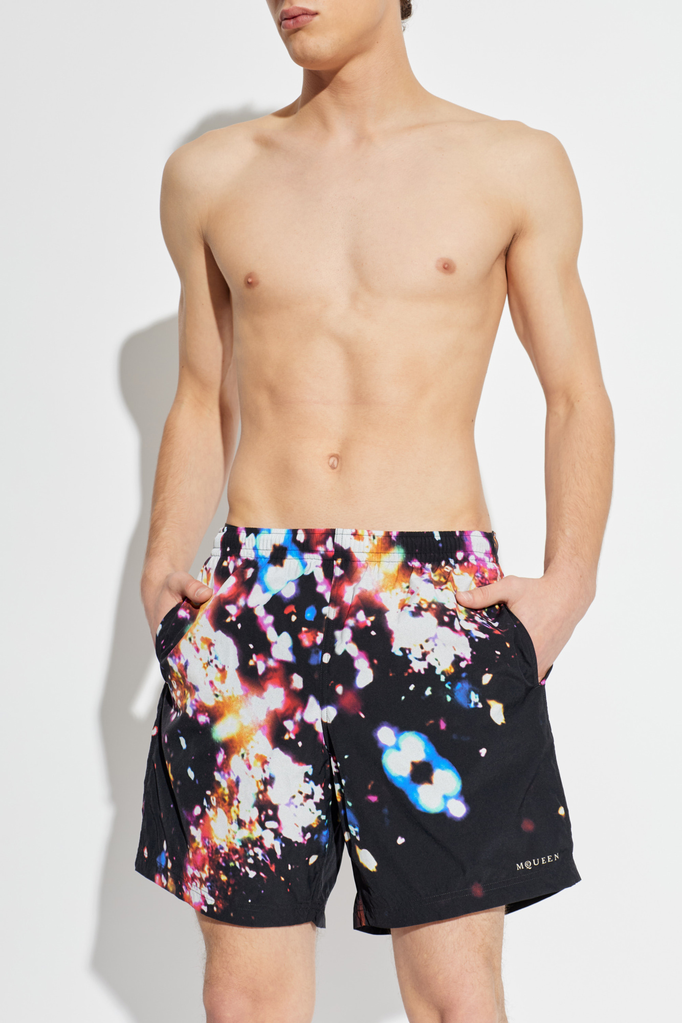 Black Swim shorts with logo Alexander McQueen - Vitkac France